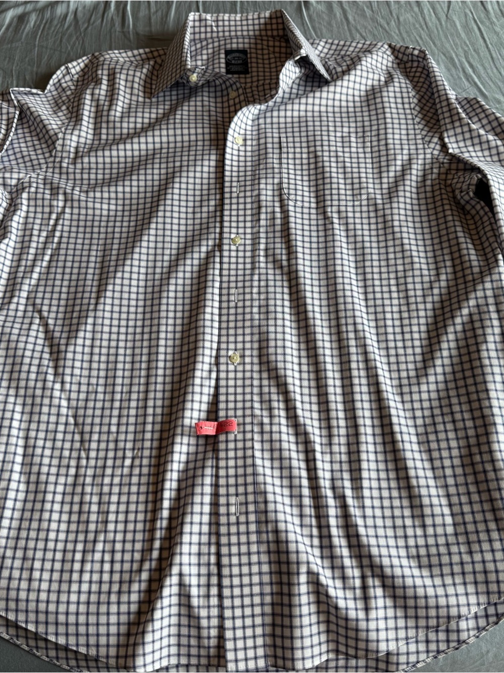 Brooks Brothers Tattersall Dress Shirt Men's 17 x 36/37